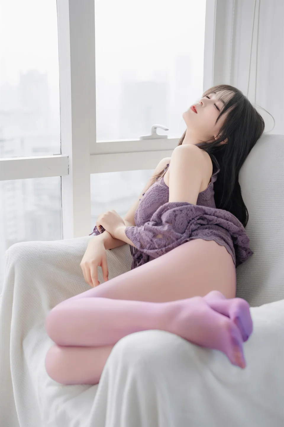 轩萧学姐 - No.079 紫色旗袍红丝 [74P,1V-499MB] tg@simisebaisi 【丝足阁】036.webp